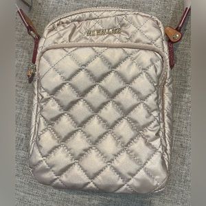 MZ Wallace Crossbody. Medium. Beige/Pearl.